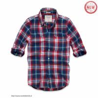 heren abercrombie fitch plaid lang overhemd moose logo rood blauw geel wit Wholesale Store z0i7x394